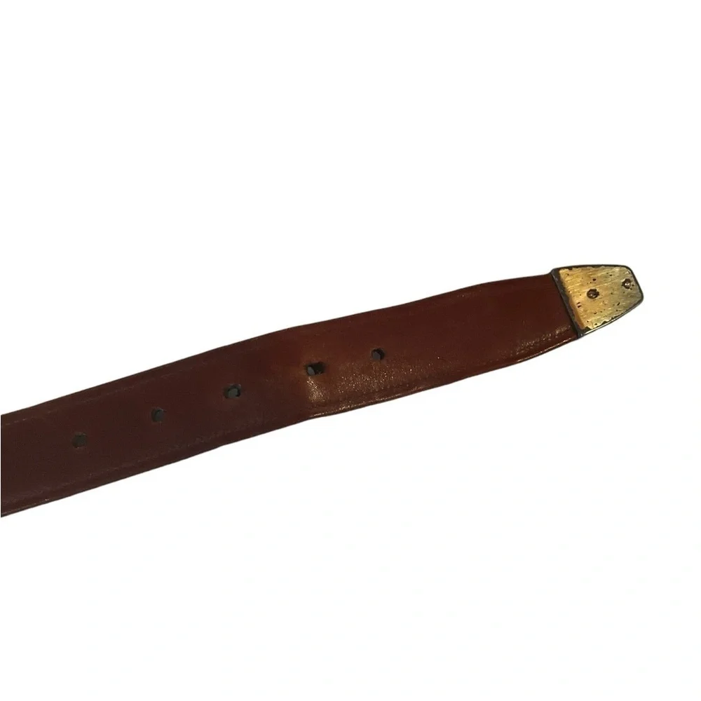 Cale Brown Crocodile Skin Belt Size 34